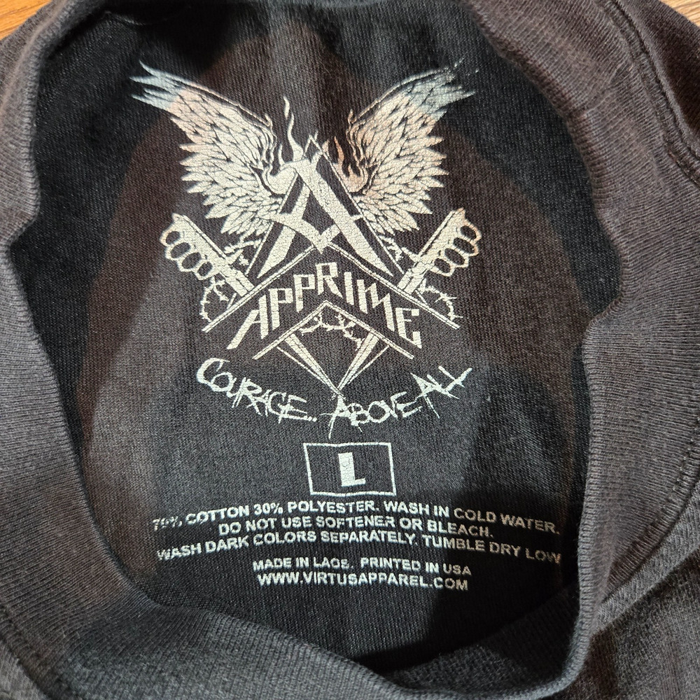 AP Prime US Army T-Shirt Tee Large Mens Courage Above All Graphic Black - Picture 4 of 9